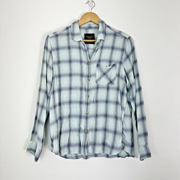 American Eagle Outfitters Plaid Button Down Shirt Long Sleeve Casual - Picture 1 of 5